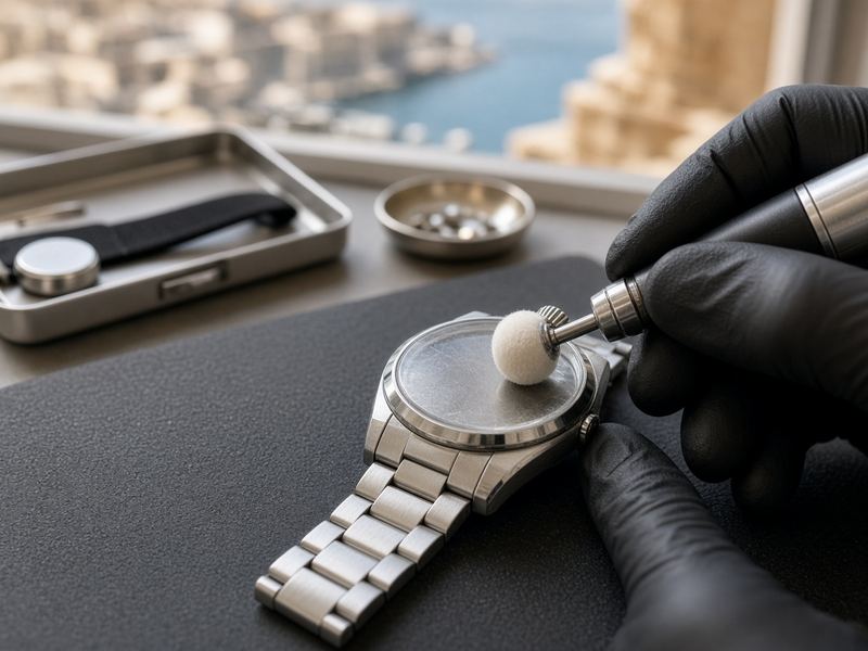 Crystal polish at Urbantrail Watch Desk