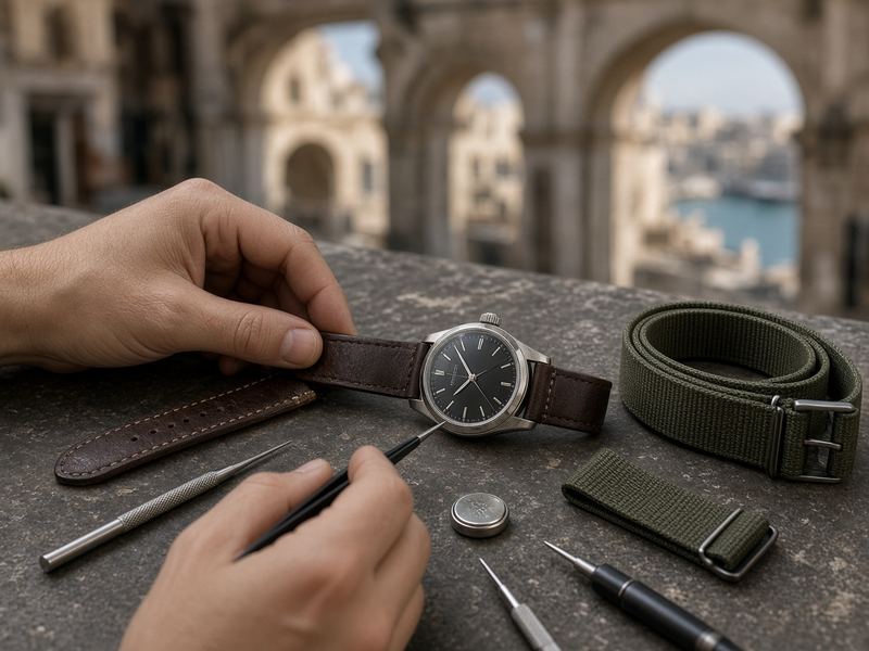 Strap fitting at Urbantrail Watch Desk